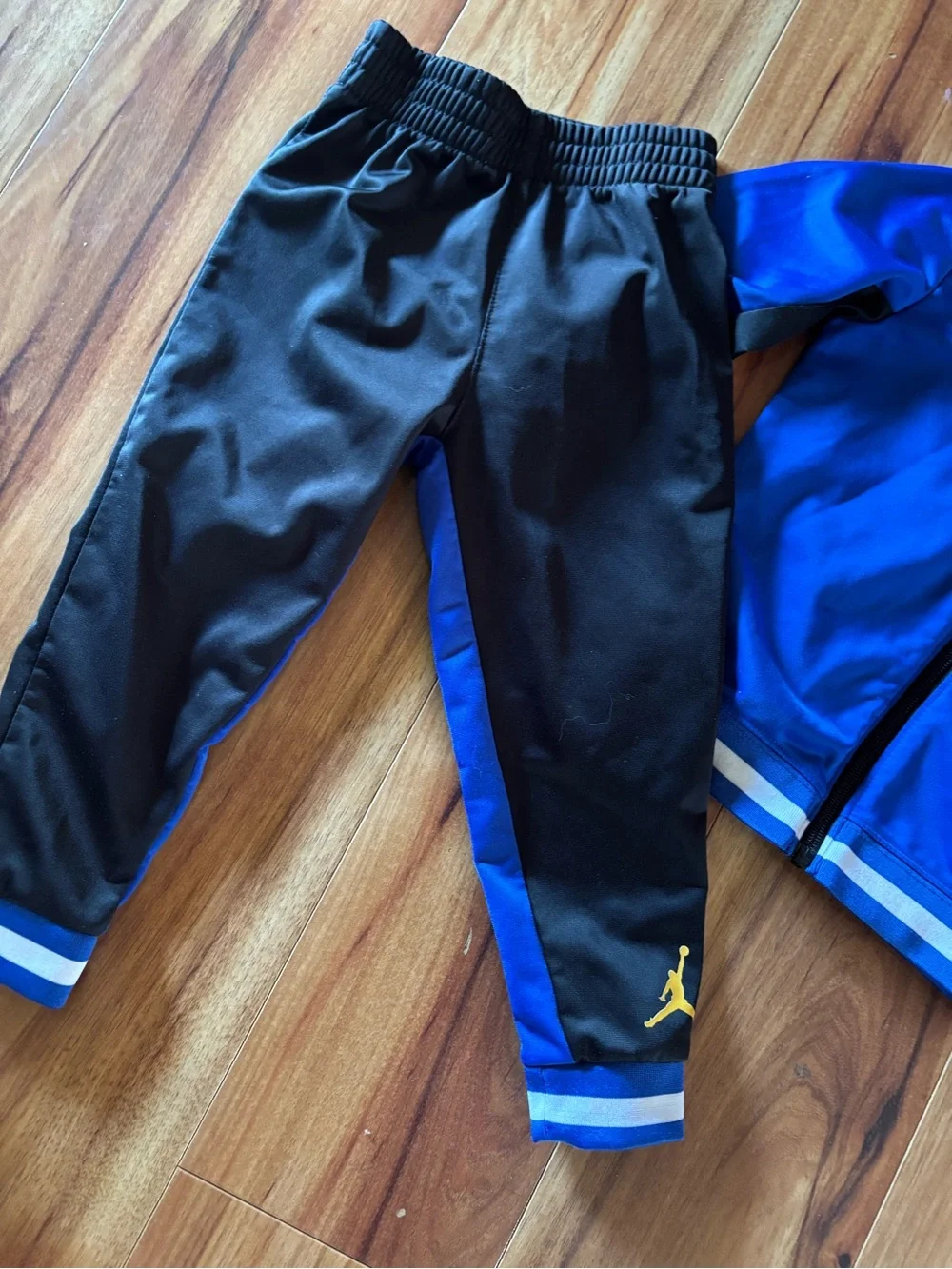 0-1 Jordan Royal Blue and Black Kids Track Set with Yellow Jump-man